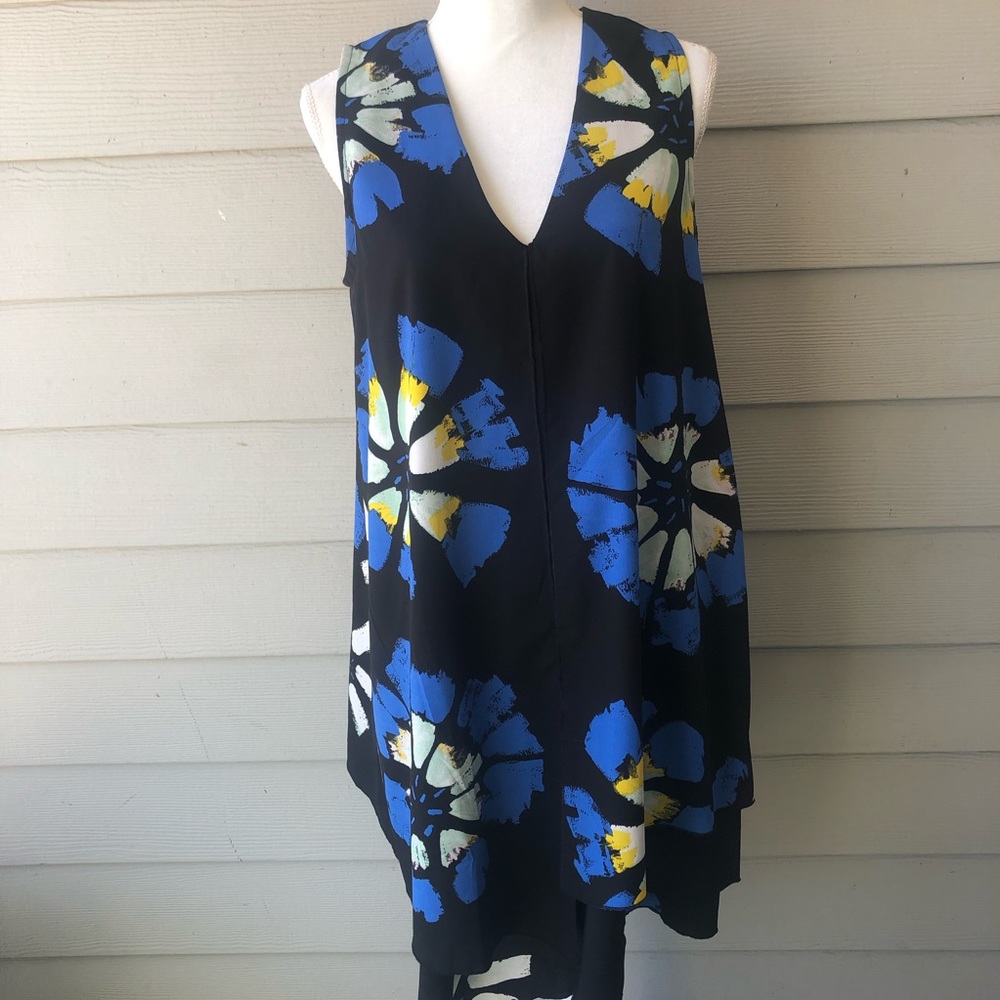 Desigual Eranthe Shift Dress Floral Layered V-Neck Q4